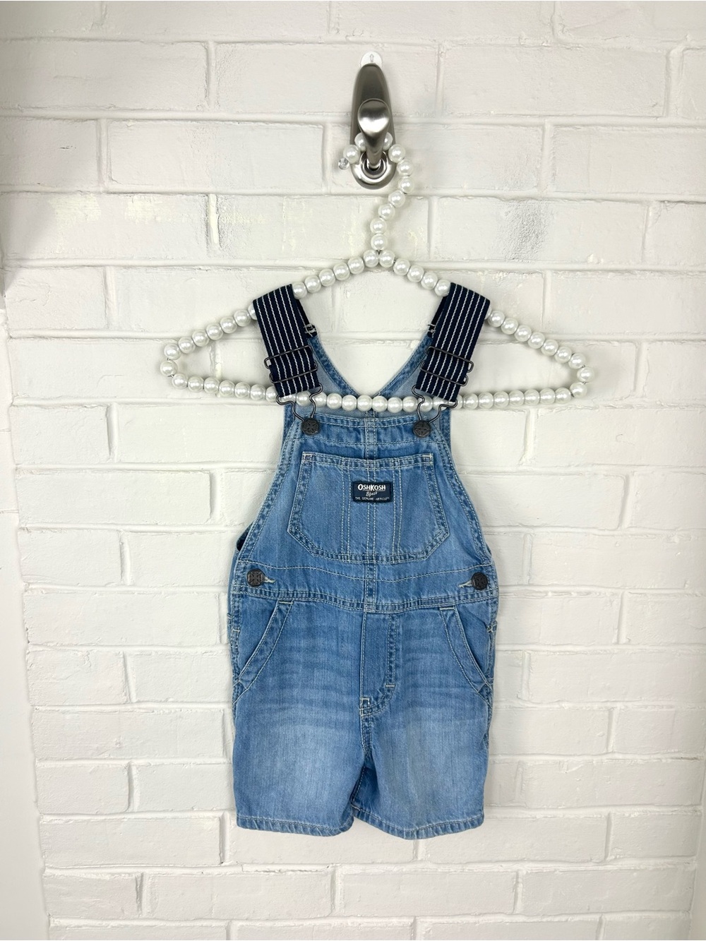 OshKosh B’gosh Kids Cotton Denim Short Overalls Size 2T